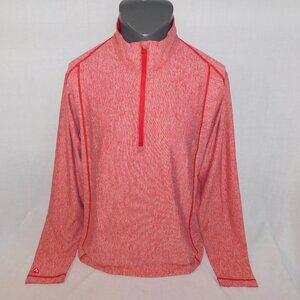 Antigua Apparel Red White 1/4 Zip Long Sleeve Outdoor Golf Pullover shirt Mens L